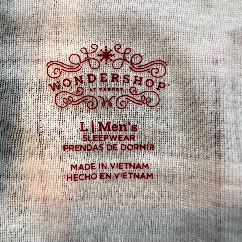 NWT Wondershop Men's Ribbed Plaid Long Sleeve Holiday Pajama Shirt- Cream L - Picture 7 of 8